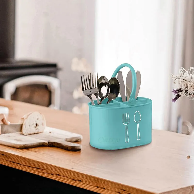 Fork & Order Metal Cutlery Holder - Blue,White media 4