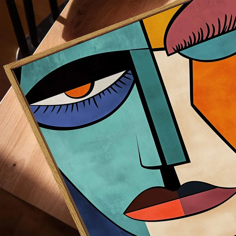Geometric Gaze Canvas Wall Art With Frame media 5