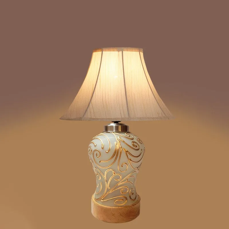 Lumithra Wooden Table Lamp - OffWhite media 5