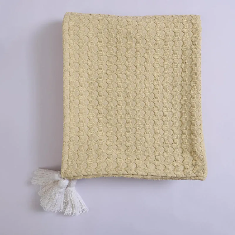 Tender Loom Knitted Cotton Throw - Beige media 4