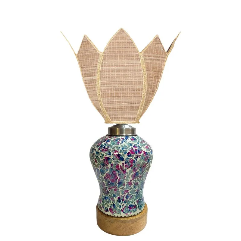 Floranisse Rattan Wooden Table Lamp - Multicolor media 4