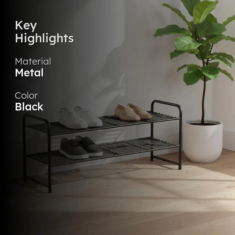 Organized Metal Shoe Rack - Black media 2