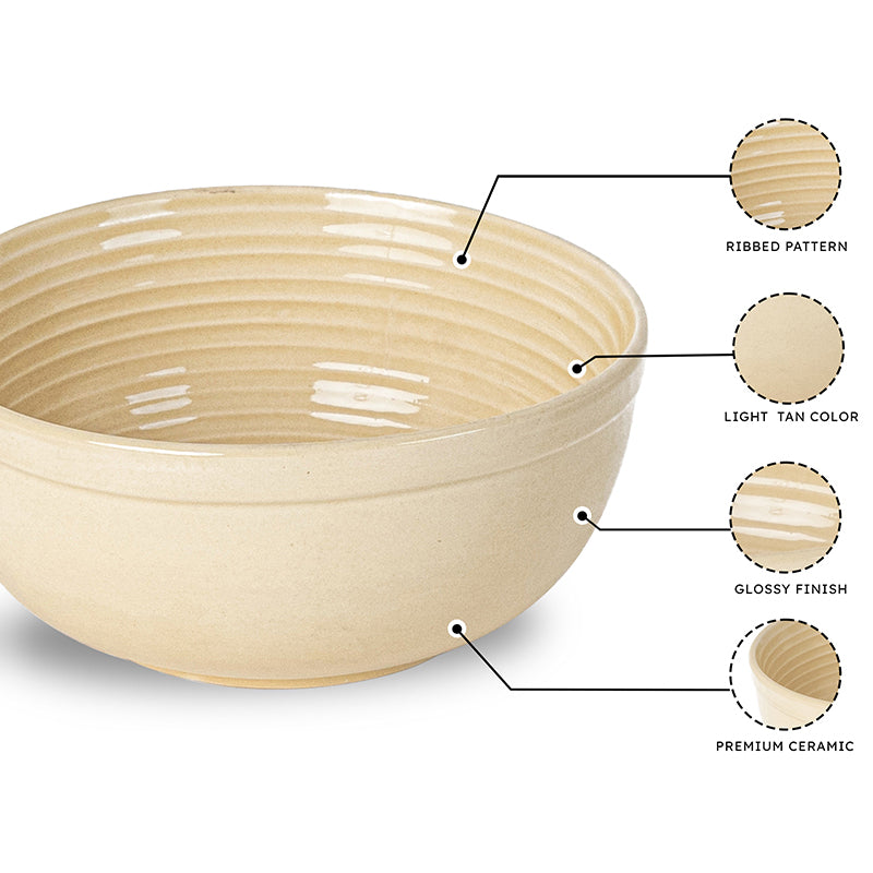 Terra Ridge Serving Bowl (Ivory/1000 mL) - Set Of Two media 4