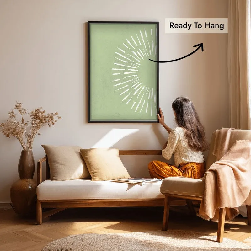 Pastel Sunray Canvas Wall Painting With Black Frame media 7