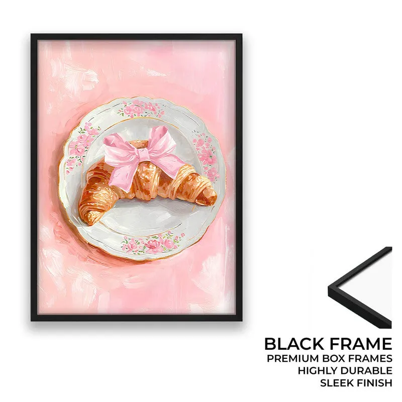 Croissant Bow Archival Canvas Wall Art - Black media 8
