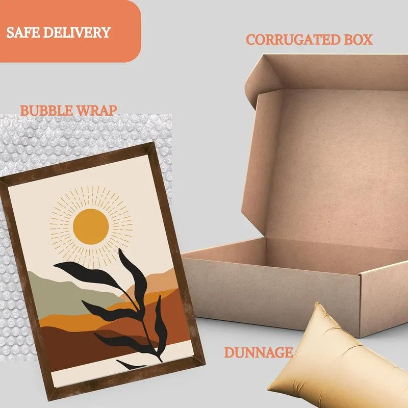 Earthy Aura Paper Wall Painting With Frame - Brown media 8
