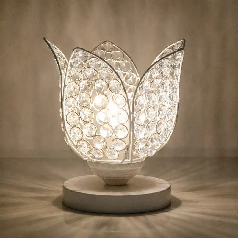 Floral Culture Metal Table Lamp - White media 5