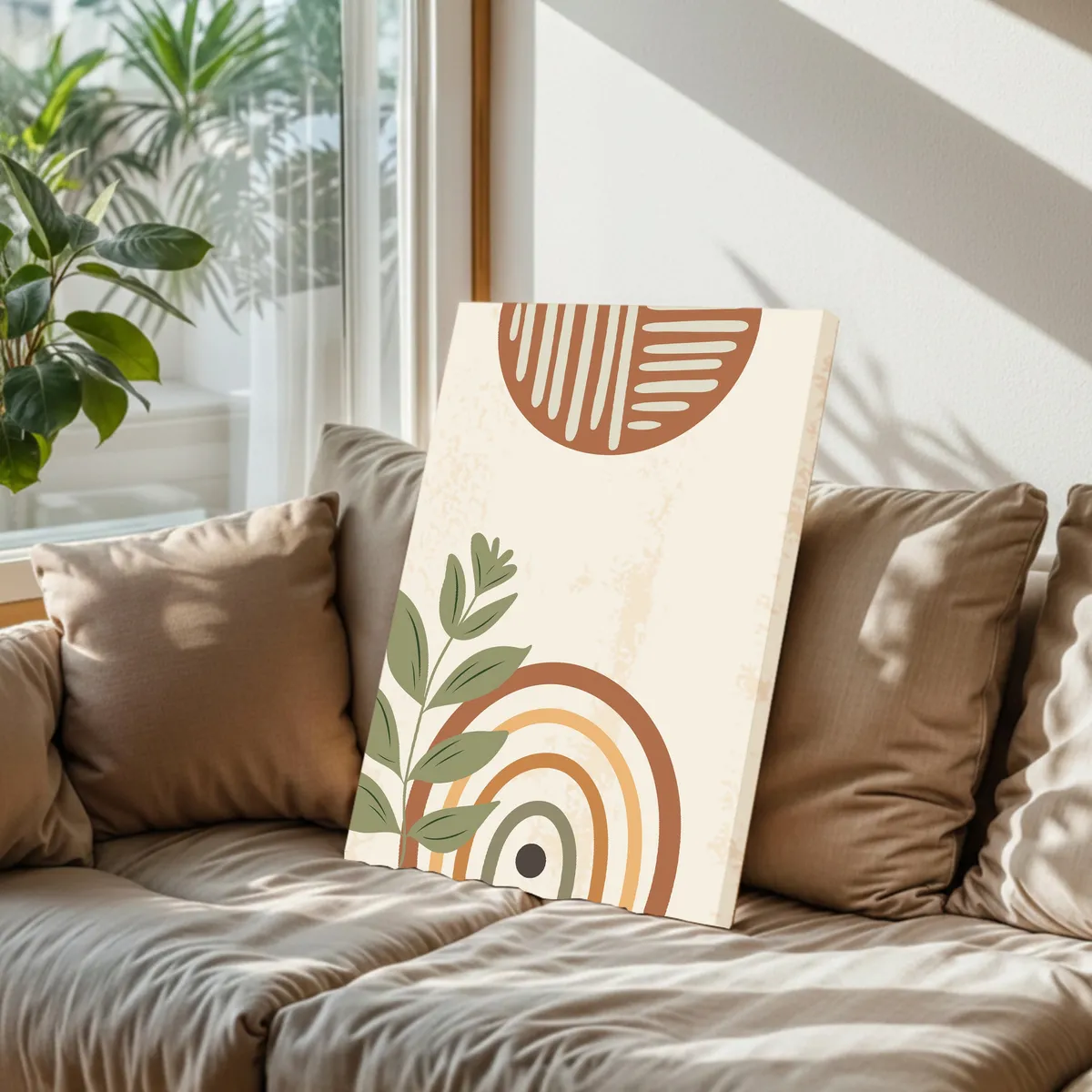 Boho Arc Botanical Cotton Canvas Wall Art media 6