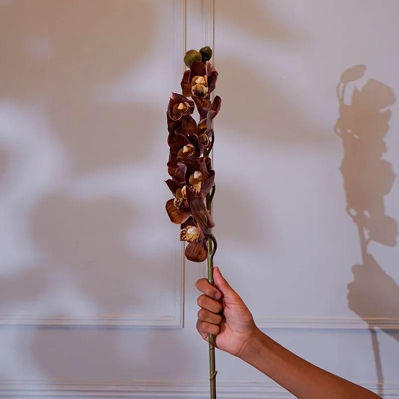 Faux Cymbidium Orchid Flower Stick (Olive Green) - 35 CM media 4