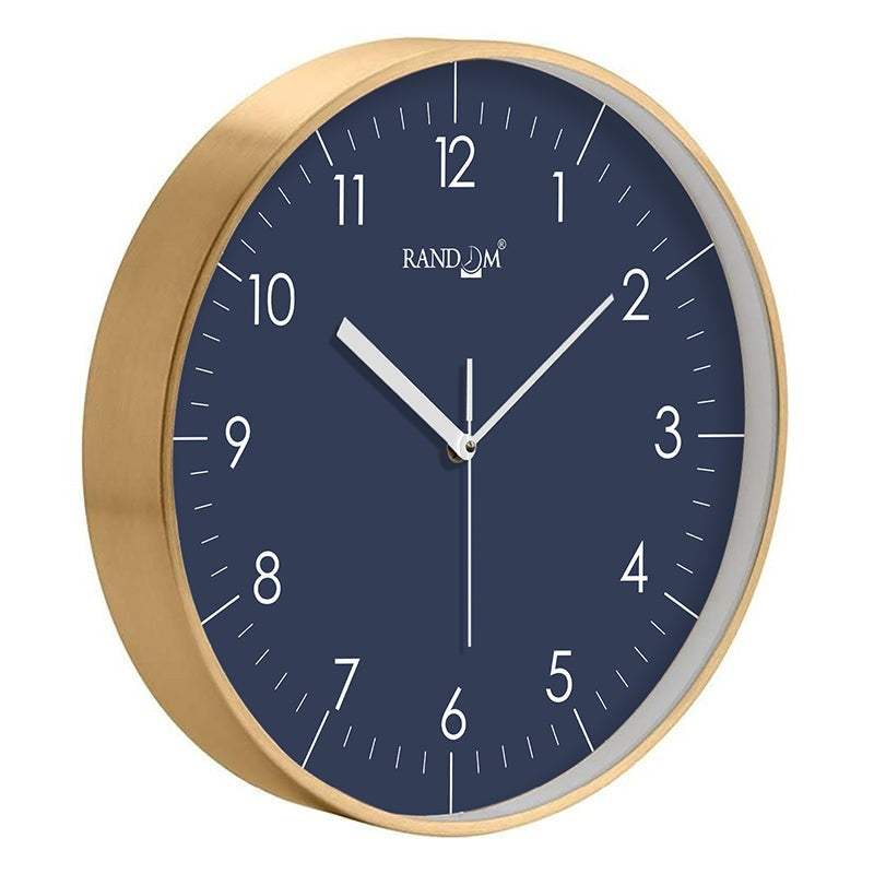 Benot Gold Analog Wall Clock - Blue & Gold media 4