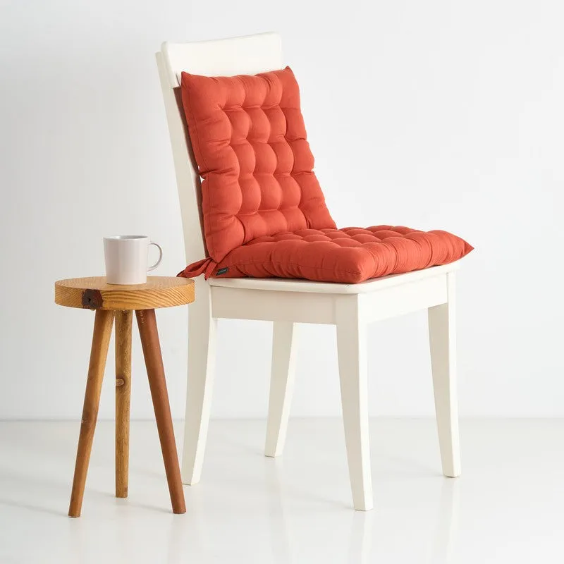 Savra Cotton Chair Pad (Orange) - Set Of Two media 1