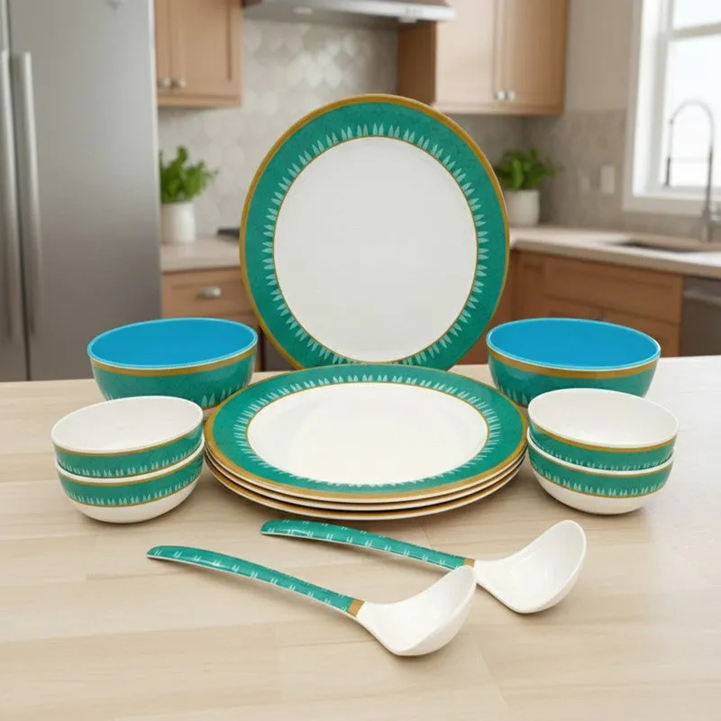 Aqua Charm Melamine Dinner Set - Twelve Piece Set media 1