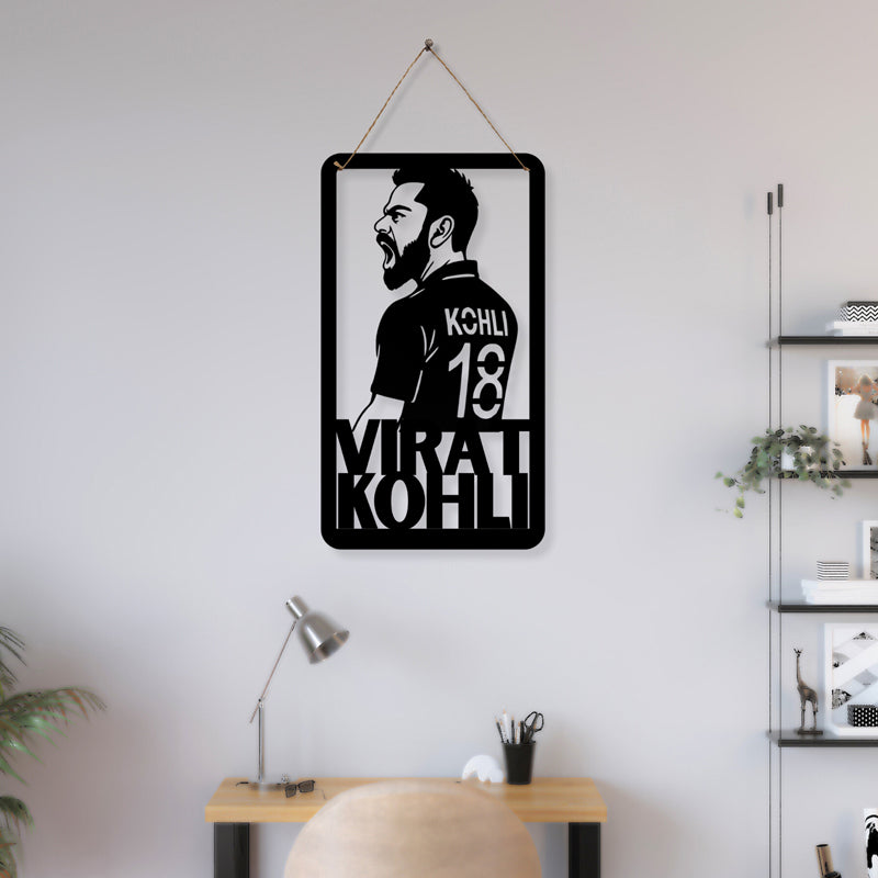 Virat Kohli Silhouette Iron Wall Accent