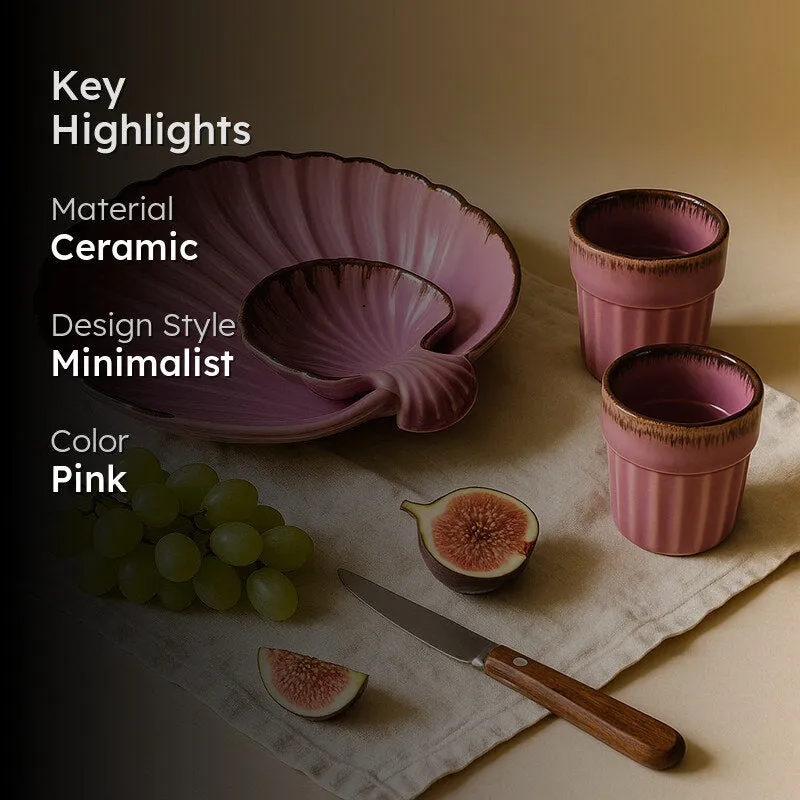 Ocean Glaze Ceramic Platter with Kulha - Three Piece Set media 2
