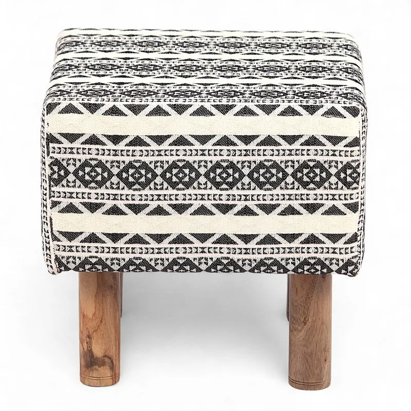 Srixon Acacia Wooden Ottomans - Multicolor media 3