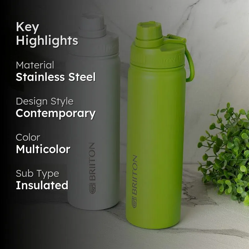 Sip Slay Hot & Cold Thermos Water Bottle (White & Green, 750 mL Each) - Set Of Two media 2