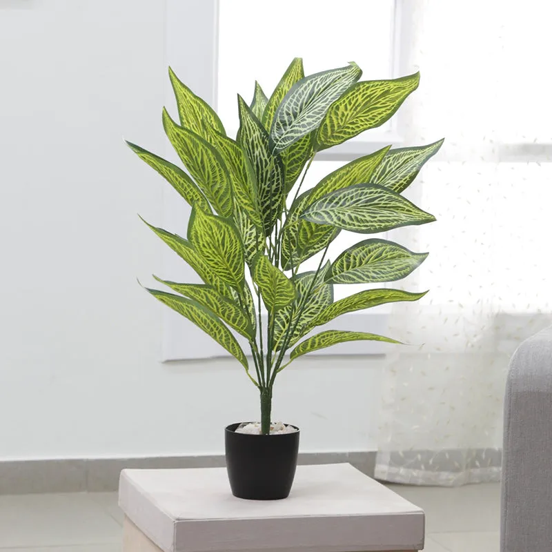 Faux Light Green Icetone Croton Plant - 2.2 Feet media 2