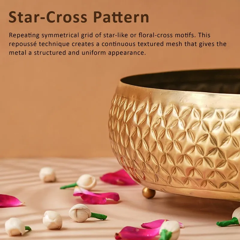 Artisan Hammered Metal Urli - Gold media 8