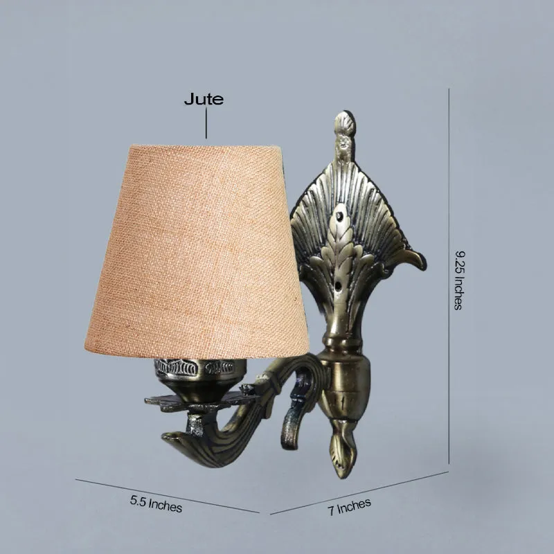 Magda Masique Conical Fabric & Metal Wall Lamp - Beige media 4