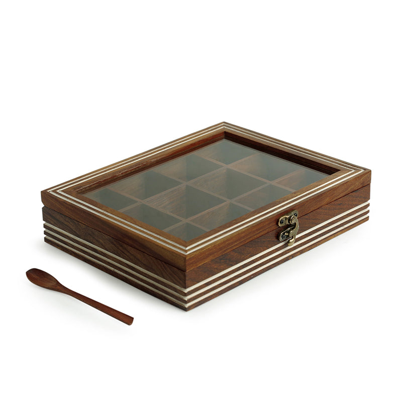 Spice Grid Food Safe Sheesham Wood Masala Box - 90 ML media 4