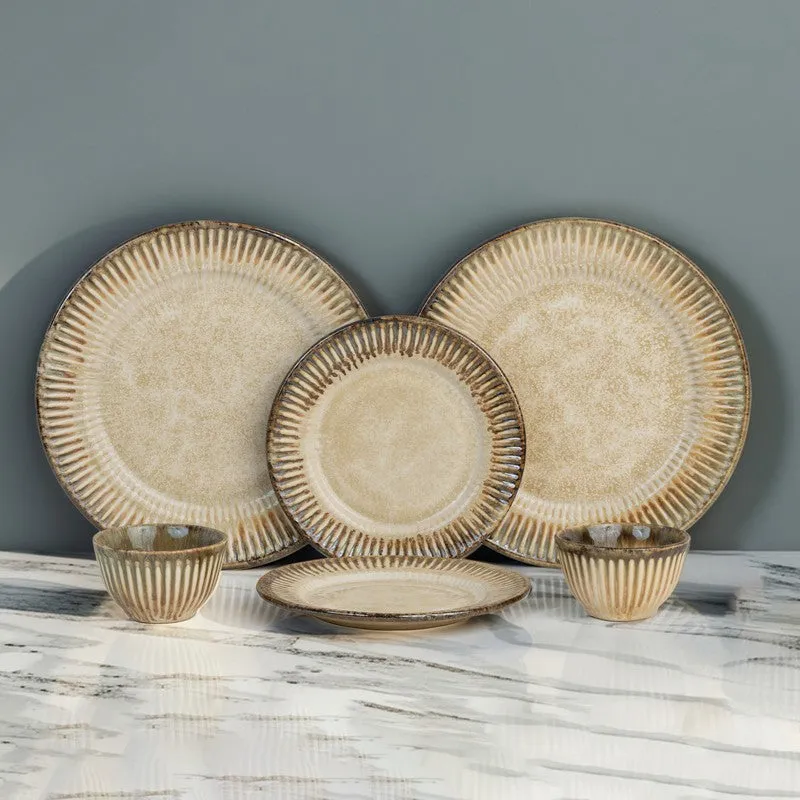 Mintora Beige Ceramic Dinner Set - 6 Piece Set media 1