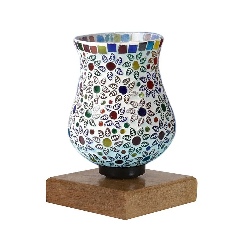 Vimora Mosaic Glass Table Lamp With Wooden Base - Multicolor media 6