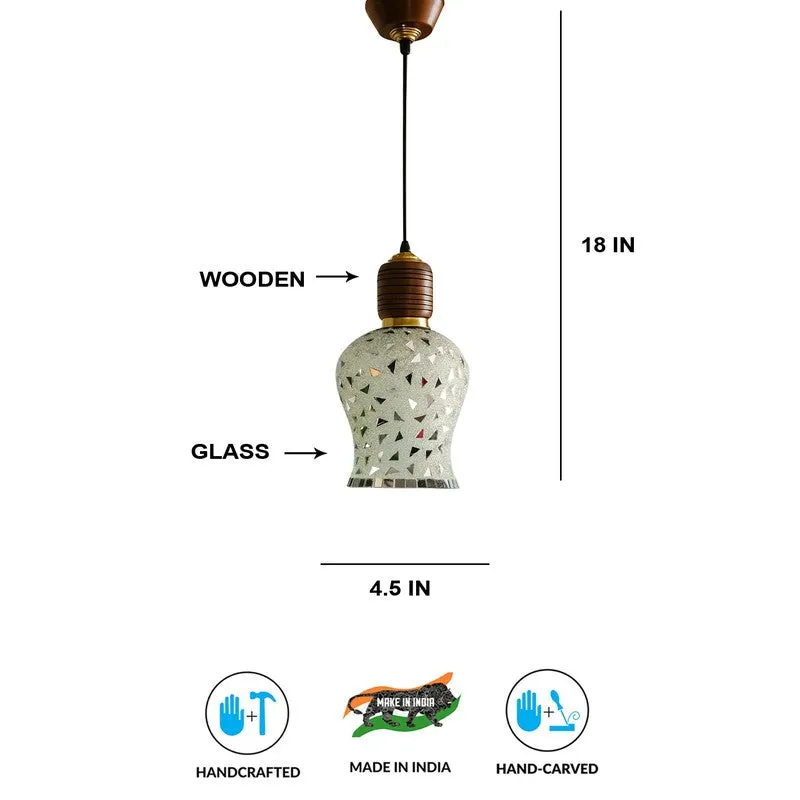 Mosaic Geo Pendant Wooden Ceiling Lamp media 5