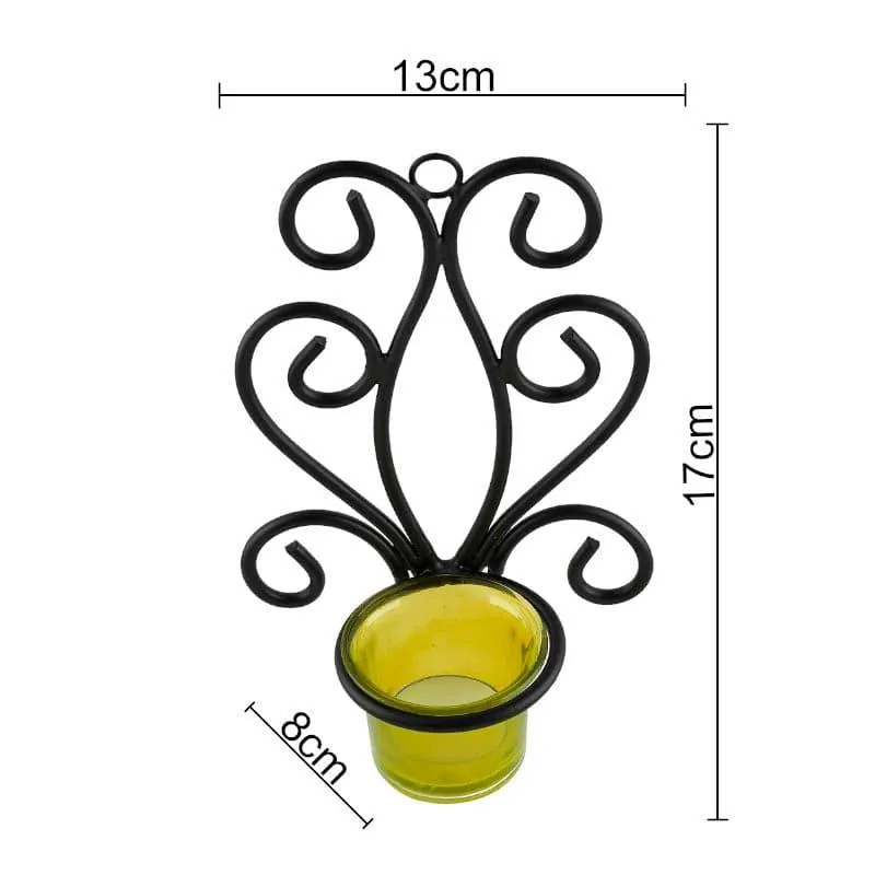 Antique Sconce Candle Holder (Yellow) - Set Of Two media 4