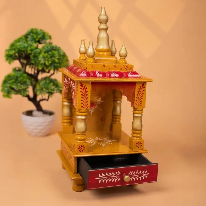 DevLok Handcrafted Wooden Mandir - Gold media 3