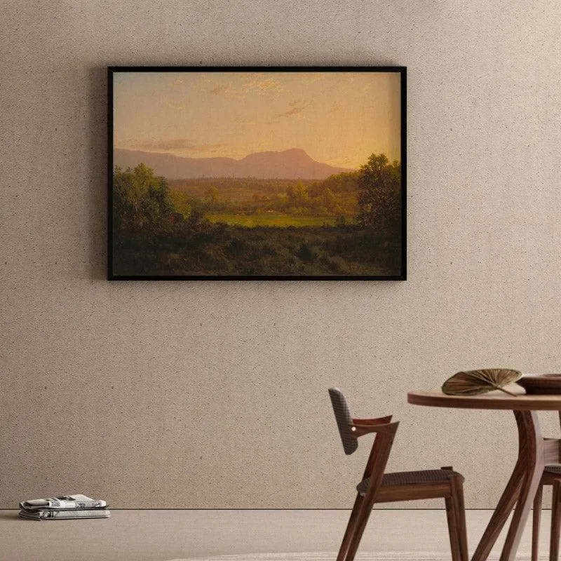Tranquil Valley Canvas Wall Painting - Black Frame media 1