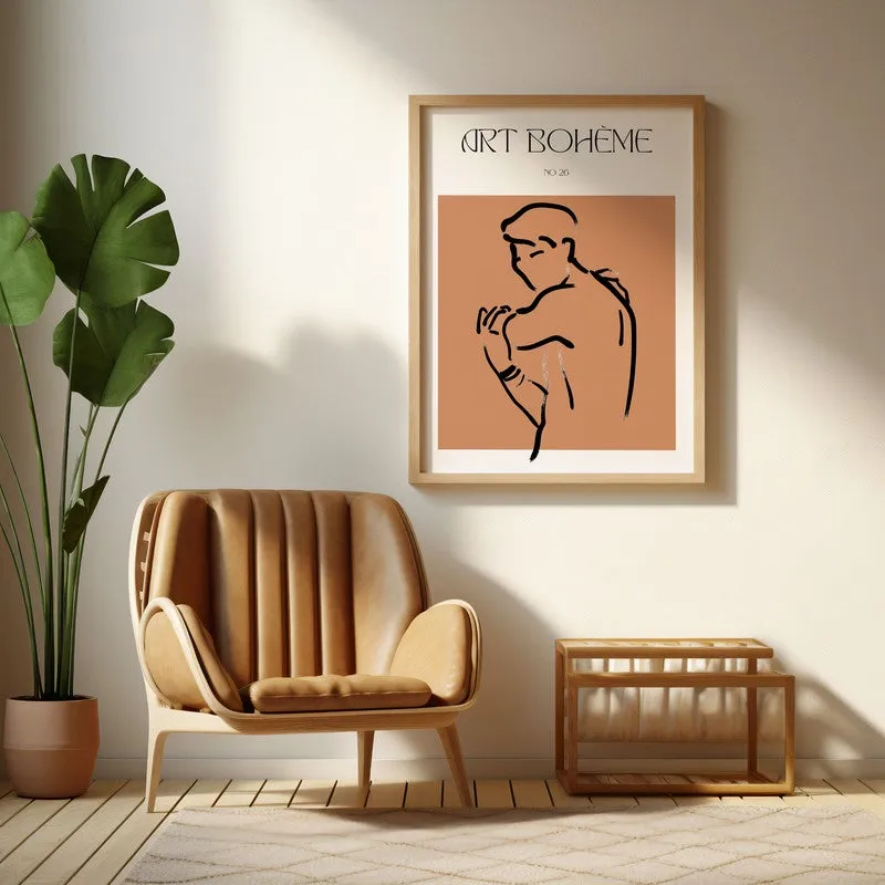 Calm Defense Canvas Wall Painting With Brown Frame media 6