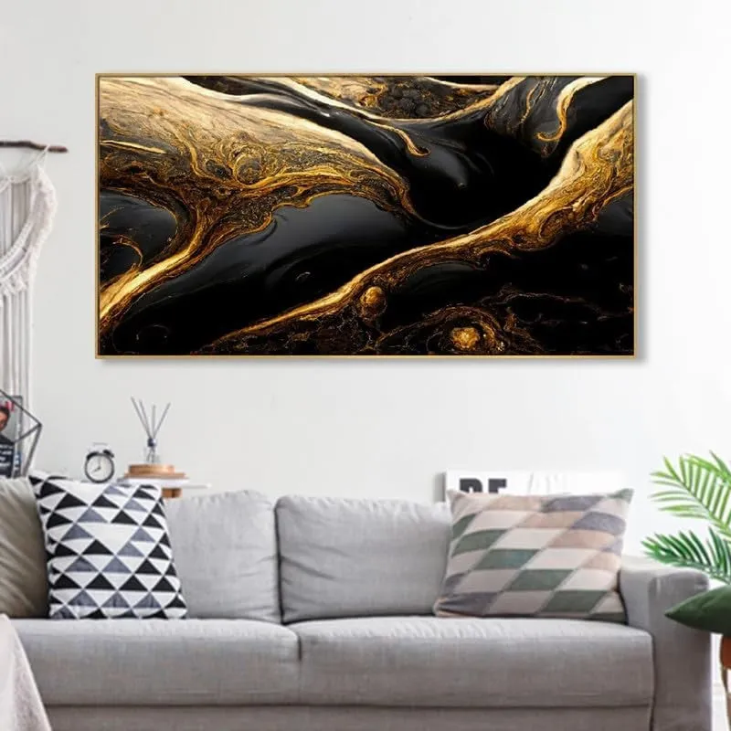 Molten Noir Canvas Wall Painting With Frame media 3