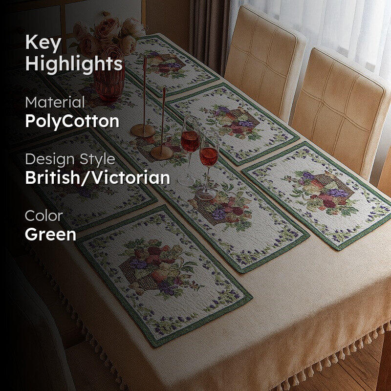 Magne Jacquard Woven Placemat With Runner - Seven Piece Set media 2