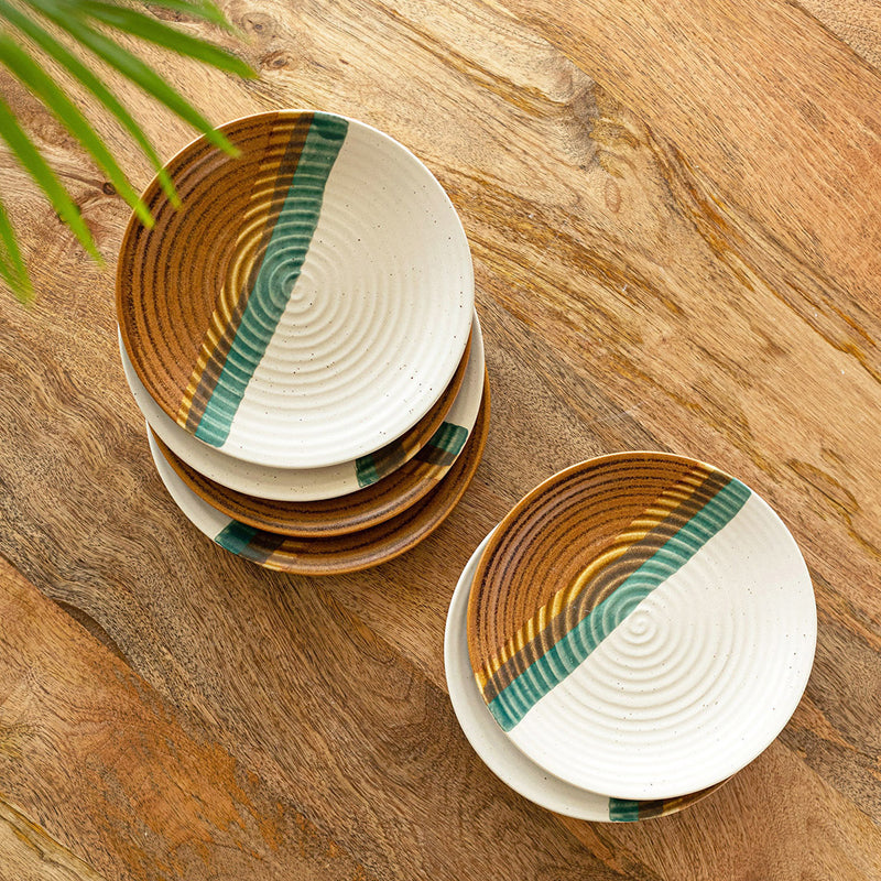 Cinnamon Grove Handcrafted Ceramic Quarter Plate - Set Of Six