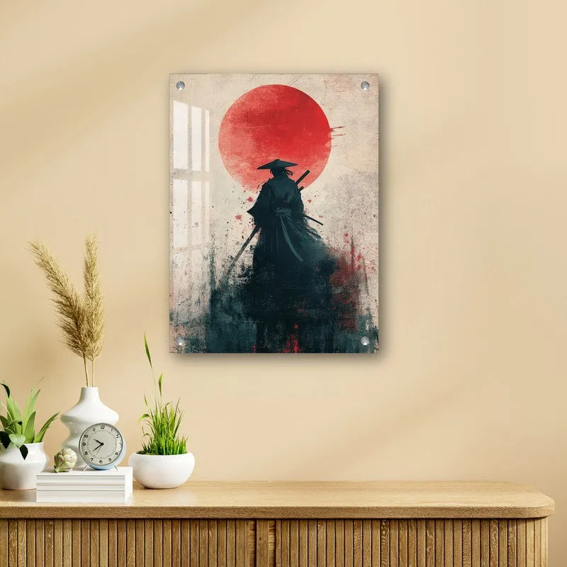 Crimson Moon Samurai Acrylic Wall Art media 4