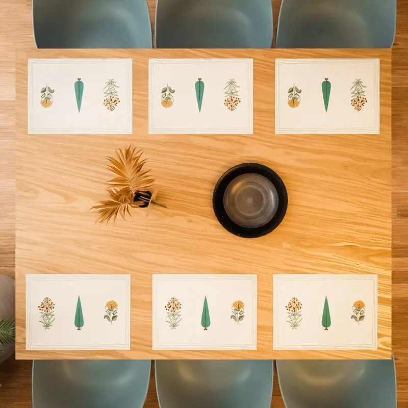 Bloomscape Cotton Table Mat (Yellow) - Set Of Six media 3