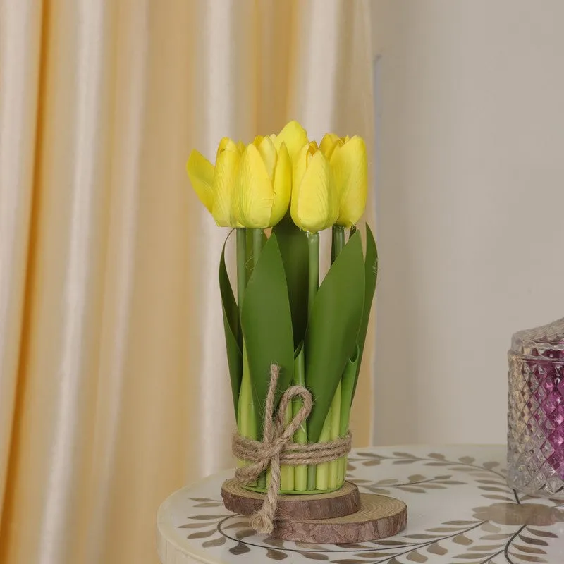 Realistic Artificial Tulip Bunch - Yellow media 1