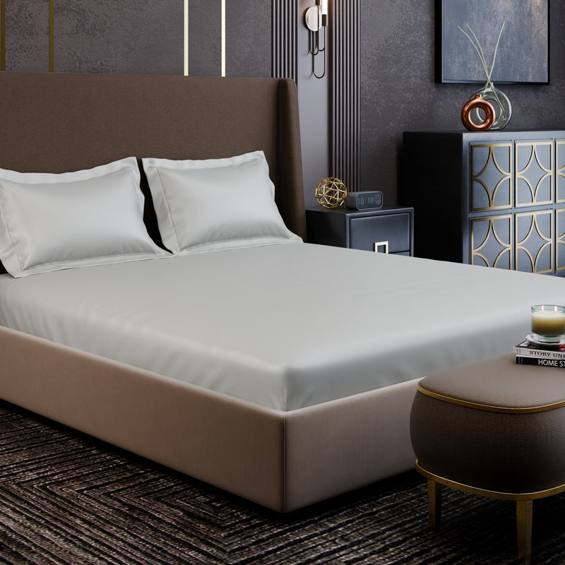 Panache Pure Cotton Fitted Bedsheets (Ivory) - 350 TC