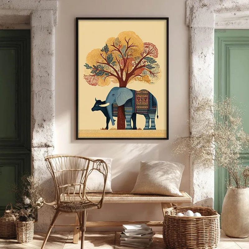 Gajraj Canvas Wall Painting With Black Frame media 8