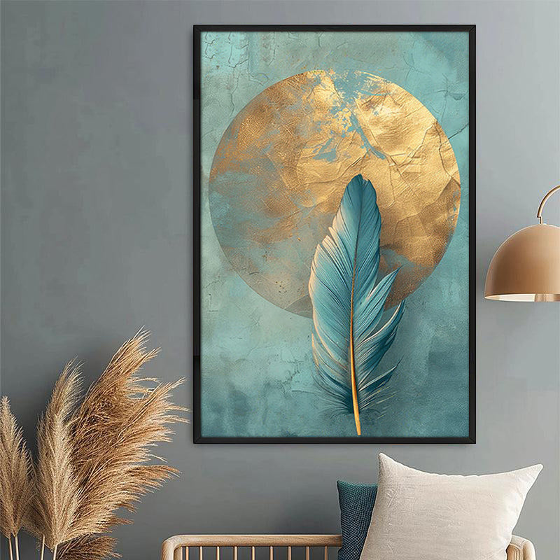 Pluma Azurea Wall Painting With Frame