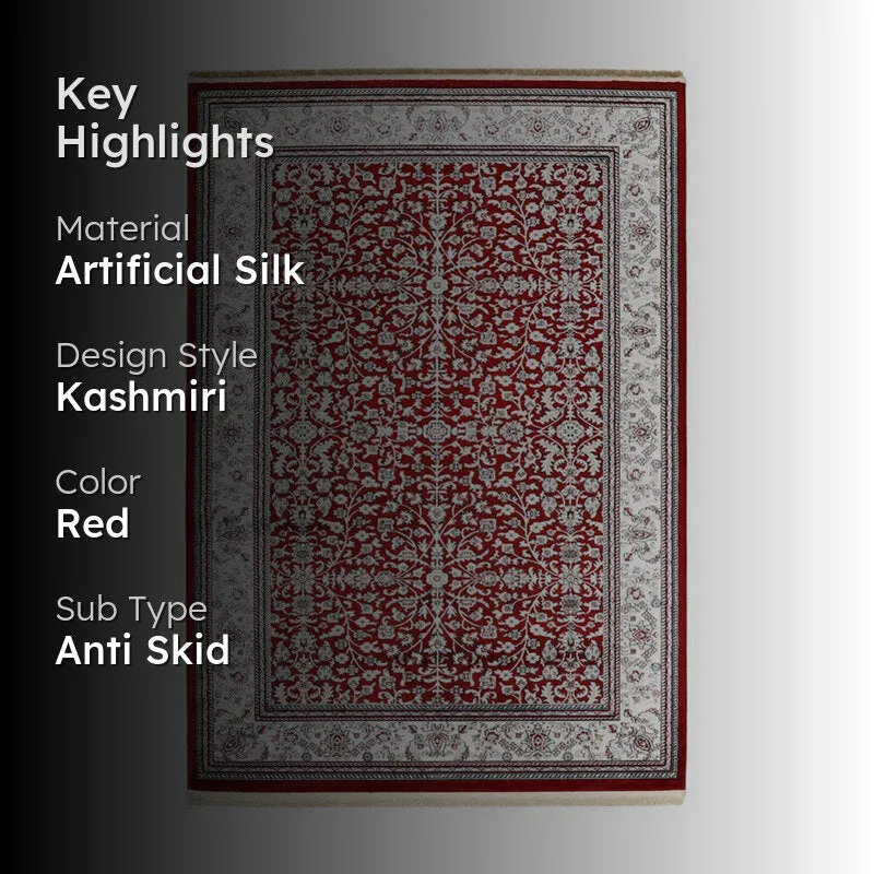 Noorvan Art Silk Carpet - Red media 2