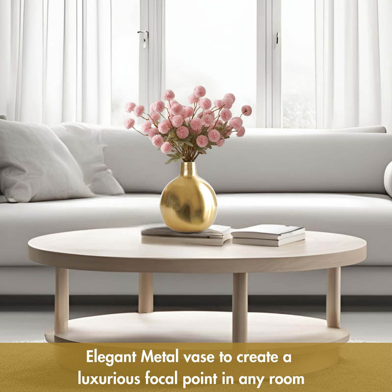 Sheen Metal Golden Flower vase - Shiny Gold media 8