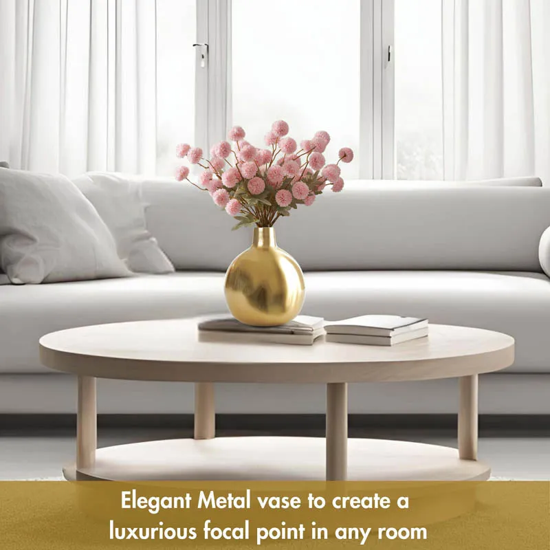 Sheen Metal Golden Flower vase - Shiny Gold media 8