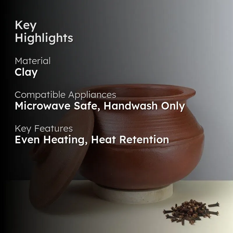 Kalikasan Rice Clay Pot With Lid Brown 3000 mL / 9 Inches media 2