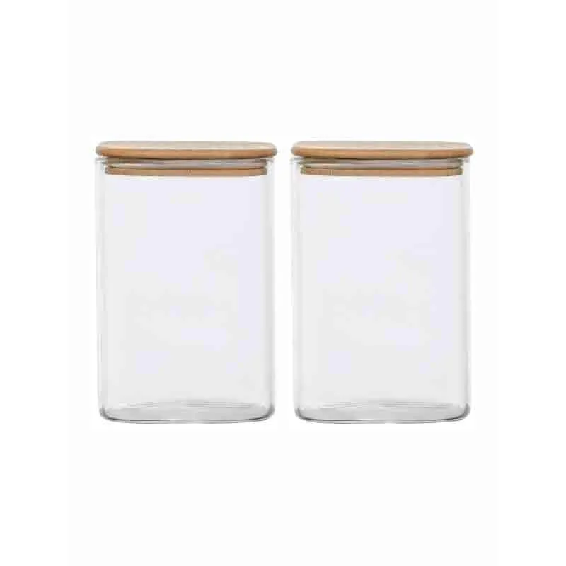 Aura Glass Jar With Wooden Lid - Set Of Two media 3