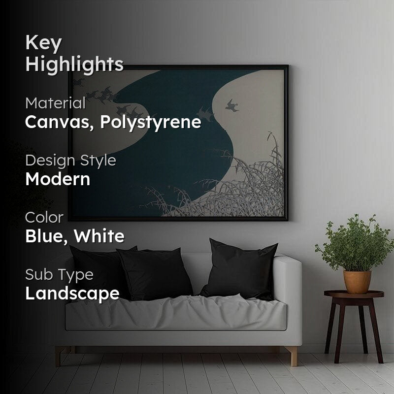Birds From Momoyogusa Canvas Painting By Kamisaka Sekka - Black Frame media 2