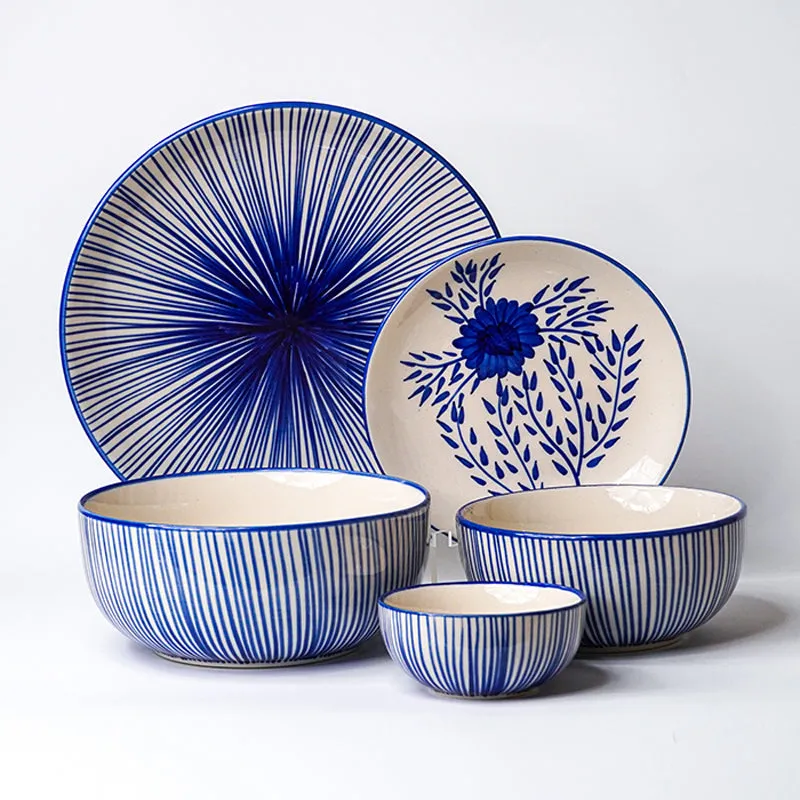 Fiora Handpainted Ceramic Dinner Set - 22 Piece Set media 5