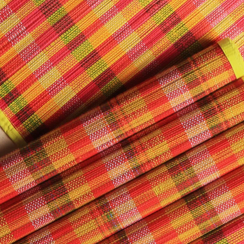Chequered Zen Bamboo Table Mat (Yellow) - Set Of Six media 4