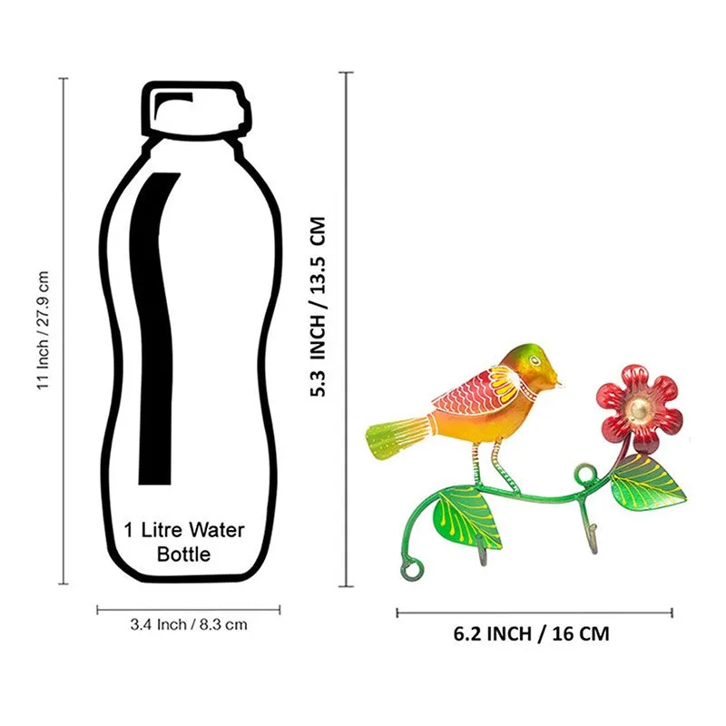 Bird Bliss Handpainted Key Holder - Yellow & Green media 6