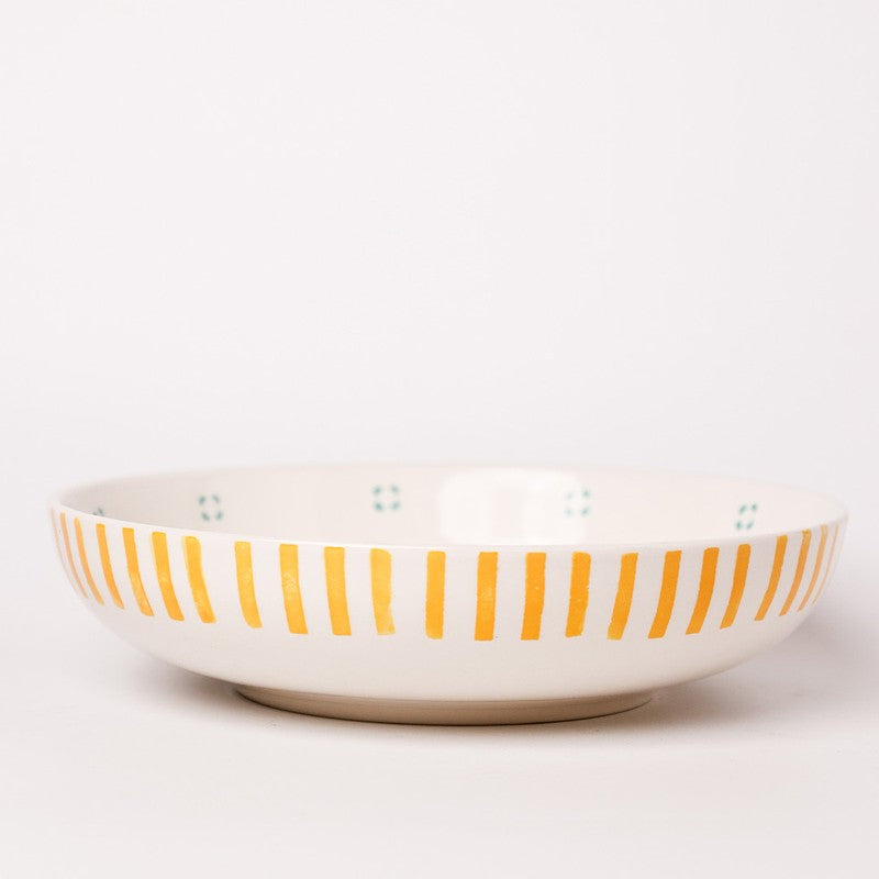 Stripe & Stem Handpainted Ceramic Pasta Bowl media 6